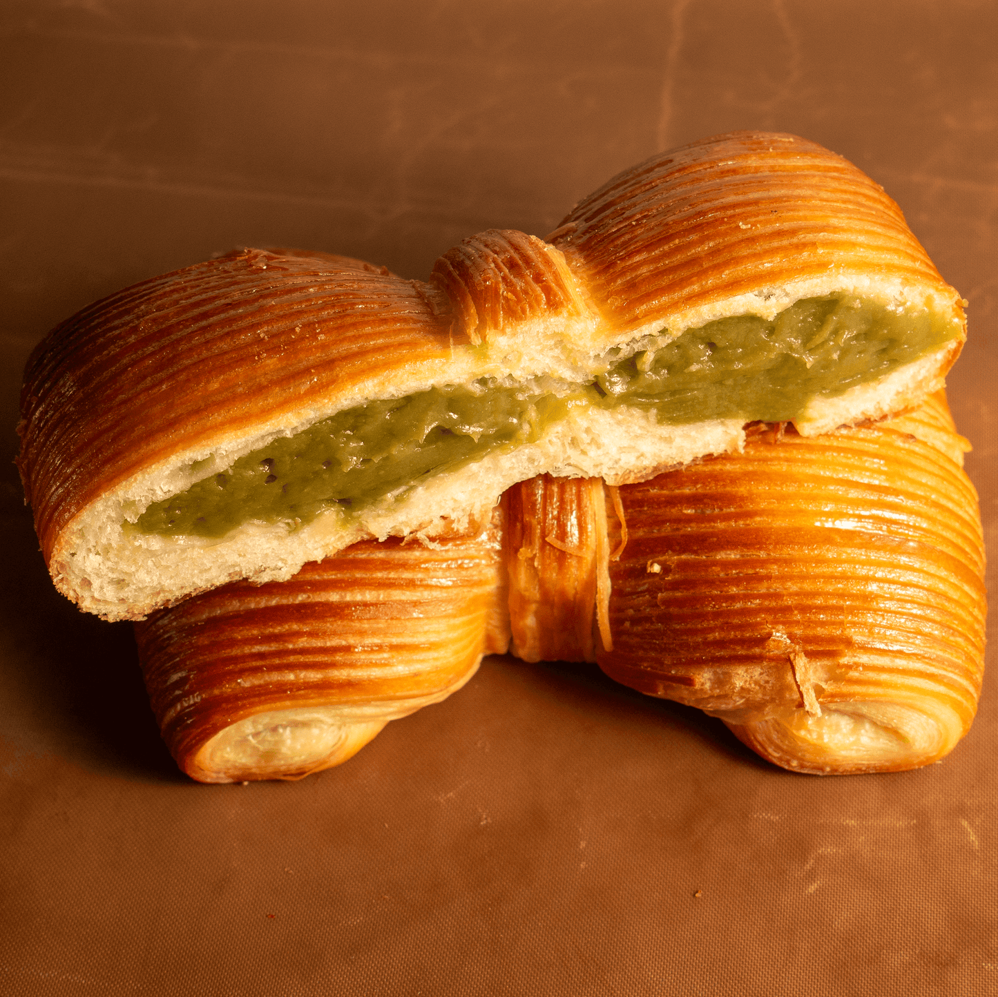 Ribbon Croissant with Chocolate, Pistachio, Strawberry, & Matcha